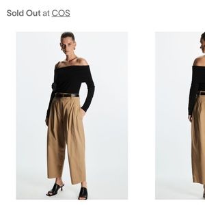 cos pleated barrel leg chino - dark beige